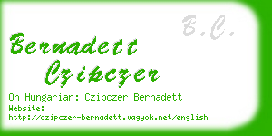 bernadett czipczer business card